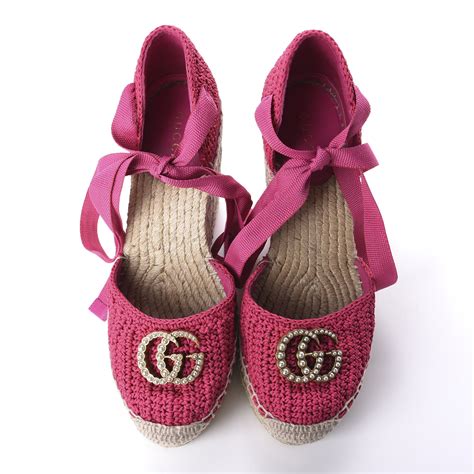 gucci wedges pink|gucci gg espadrilles.